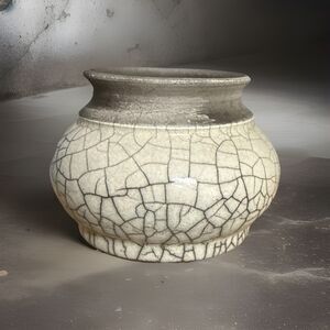 Raku Pottery Vase by Duncan Woods Signed Studio Art Pottery